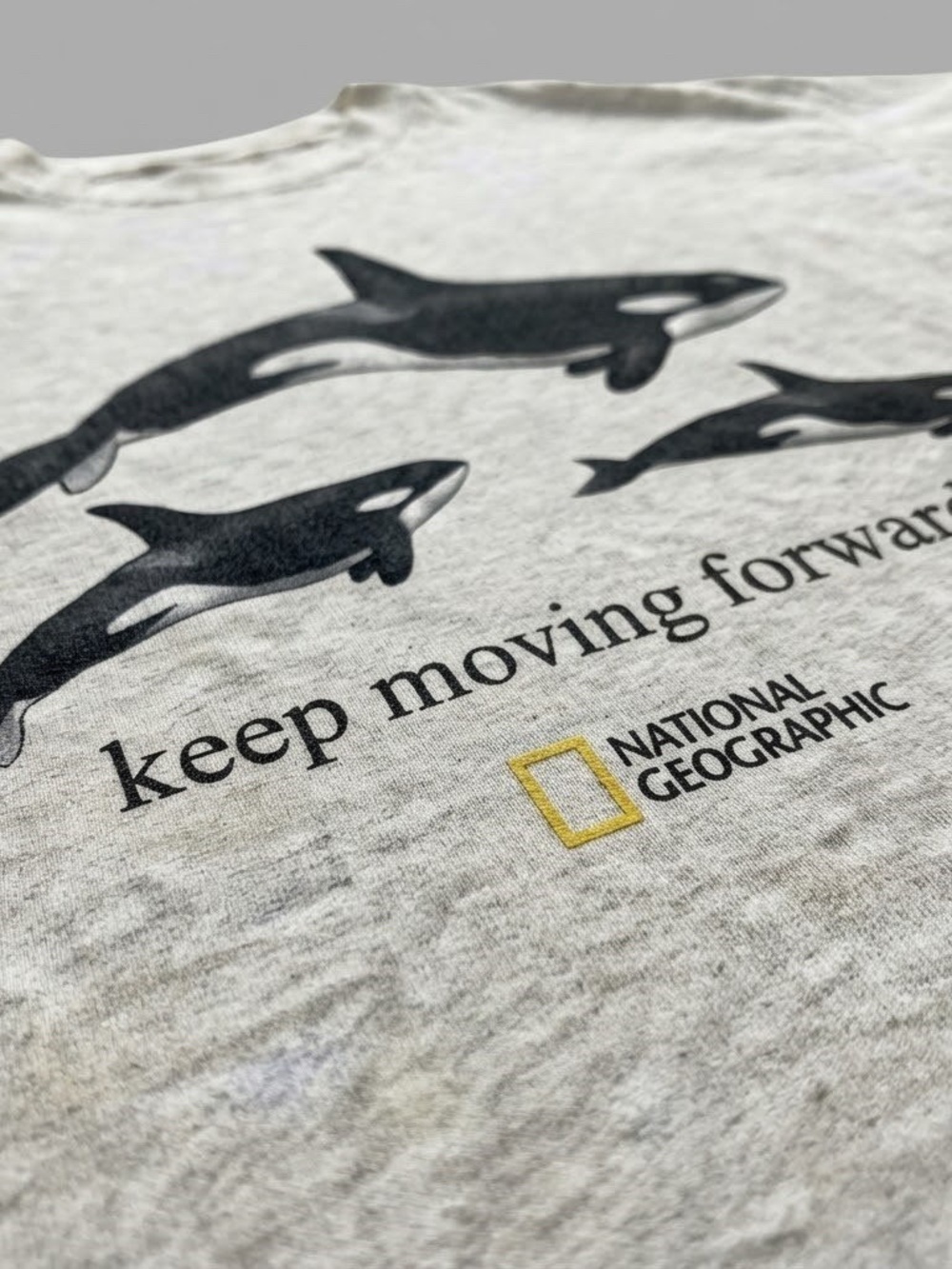 Gildan National Geographic "Keep Moving Forward" Orca Graphic Tee - White - Picture 2 of 2